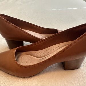 Women's Brown Block Heel Shoes